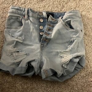 light wash jean shorts